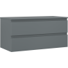 Mexen Orio bathroom cabinet under sink 100 cm with countertop, 2 drawers, matte graphite - 91A10-10047-2-BFFC66