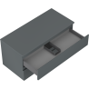 Mexen Orio 100 cm Bathroom Under-Sink Cabinet with Countertop, 2 Drawers, Matt Graphite - 91A10-10047-2-BFFC66