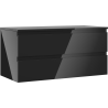 Mexen Orio bathroom vanity cabinet 100 cm with countertop, 2 drawers, black gloss - 91A10-10047-2-BFFC70
