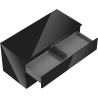 Mexen Orio bathroom vanity cabinet 100 cm with countertop, 2 drawers, black gloss - 91A10-10047-2-BFFC70