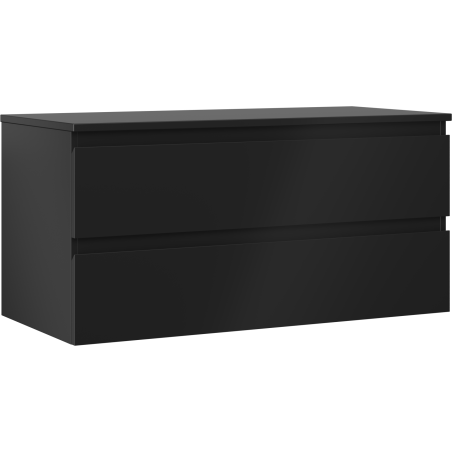 Mexen Orio bathroom cabinet under sink 100 cm with countertop, 2 drawers, matte black - 91A10-10047-2-BFFC71