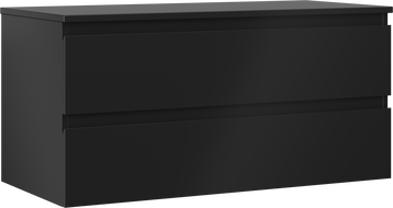 Mexen Orio bathroom cabinet under sink 100 cm with countertop, 2 drawers, matte black - 91A10-10047-2-BFFC71