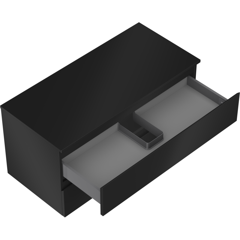 Mexen Orio Bathroom Cabinet Under Sink 100 cm with Countertop, 2 Drawers, Matte Black - 91A10-10047-2-BFFC71