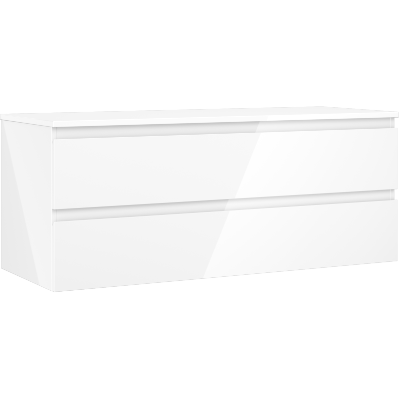 Mexen Orio bathroom cabinet with countertop 120 cm, 2 drawers, white gloss - 91A10-12047-2-BFFC00