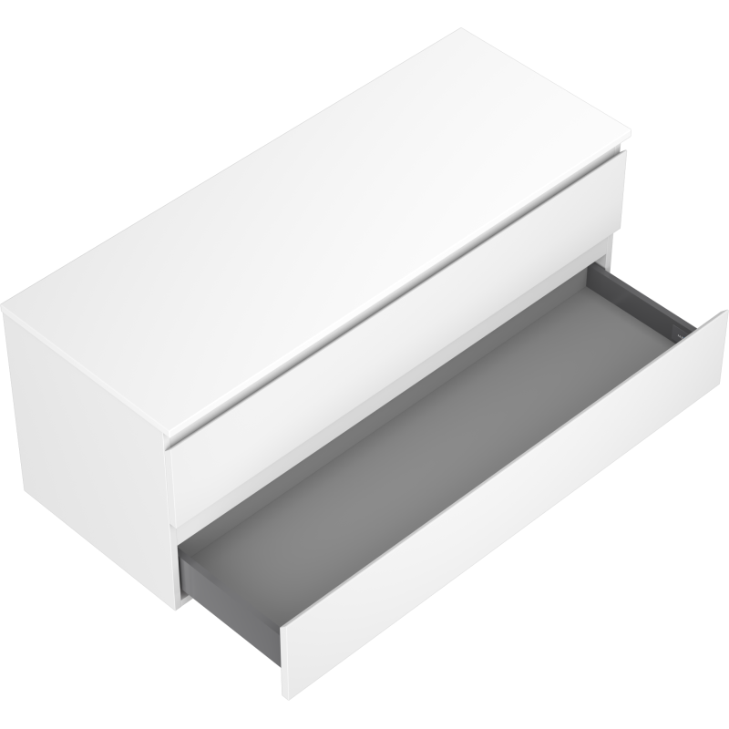 Mexen Orio bathroom cabinet for sink 120 cm with countertop, 2 drawers, matte white - 91A10-12047-2-BFFC01