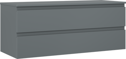 Mexen Orio 120 cm Bathroom Cabinet with Countertop, 2 Drawers, Matte Graphite - 91A10-12047-2-BFFC66