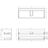 Mexen Orio bathroom cabinet under sink 120 cm with countertop, 2 drawers, black gloss - 91A10-12047-2-BFFC70