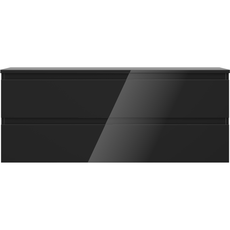 Mexen Orio bathroom cabinet for washbasin 120 cm with countertop, 2 drawers, black gloss - 91A10-12047-2-BFFC70