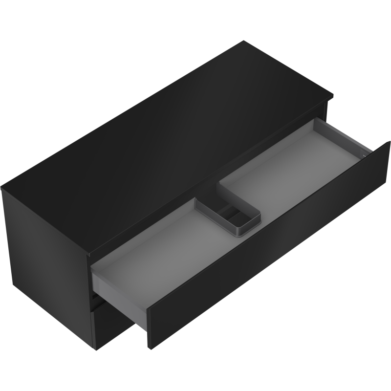 Mexen Orio bathroom cabinet for washbasin 120 cm with countertop, 2 drawers, black matt - 91A10-12047-2-BFFC71