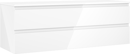 Mexen Orio bathroom cabinet under sink 140 cm with countertop, 2 drawers, white gloss - 91A10-14047-2-BFFC00