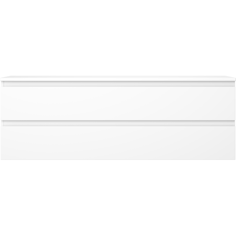 Mexen Orio bathroom cabinet for washbasins 140 cm with countertop, 2 drawers, white matte - 91A10-14047-2-BFFC01