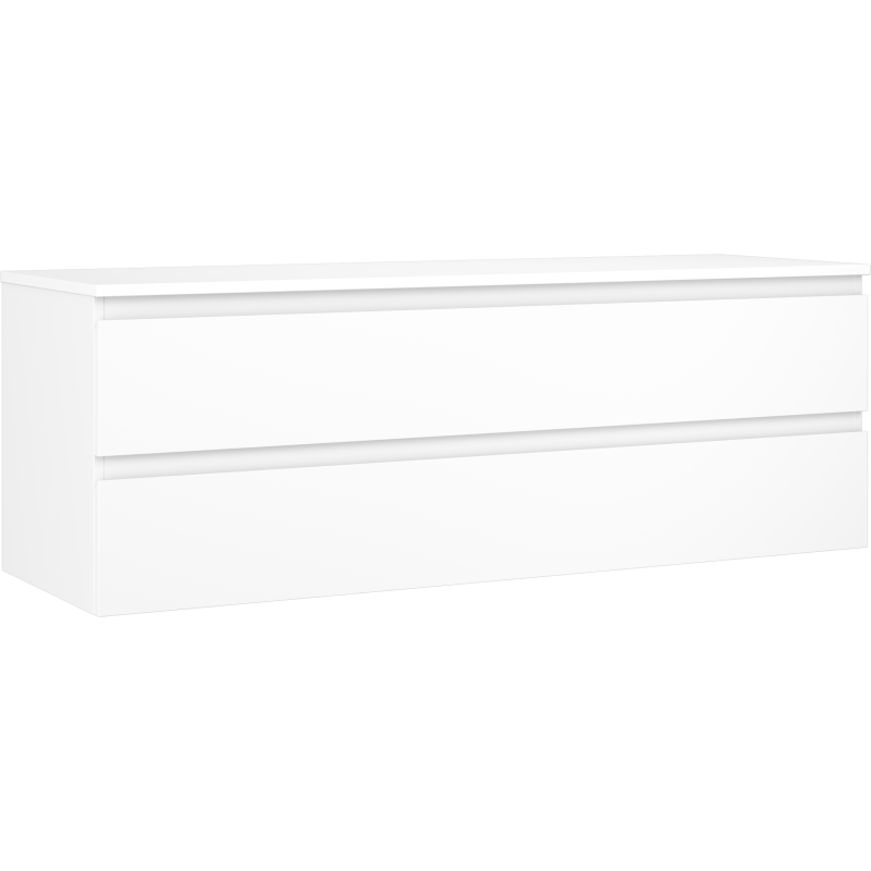 Mexen Orio bathroom cabinet for washbasins 140 cm with countertop, 2 drawers, white matte - 91A10-14047-2-BFFC01