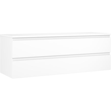 Mexen Orio bathroom cabinet under sink 140 cm with countertop, 2 drawers, matte white - 91A10-14047-2-BFFC01