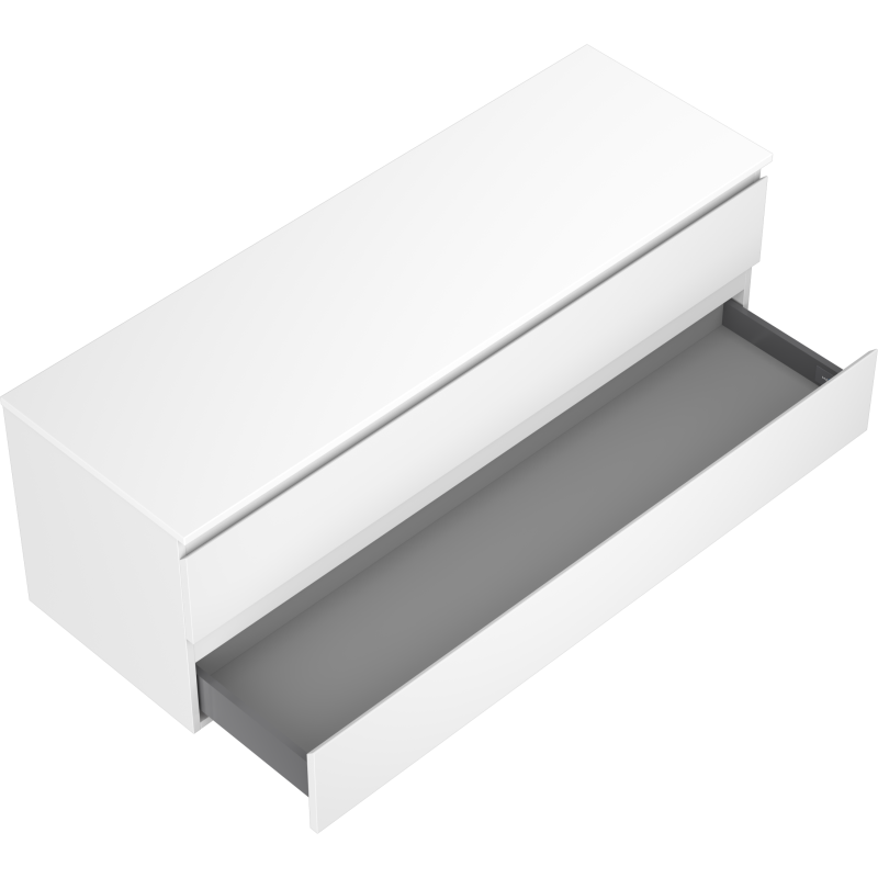 Mexen Orio bathroom cabinet for washbasins 140 cm with countertop, 2 drawers, white matte - 91A10-14047-2-BFFC01