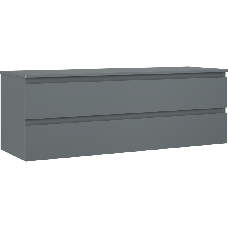 Mexen Orio bathroom cabinet under washbasin 140 cm with countertop, 2 drawers, matte graphite - 91A10-14047-2-BFFC66