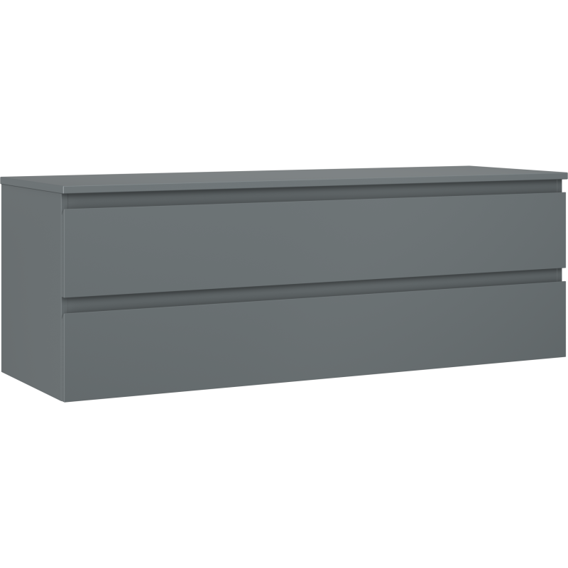 Mexen Orio bathroom cabinet with countertop 140 cm, 2 drawers, matte graphite - 91A10-14047-2-BFFC66