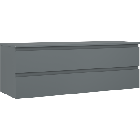 Mexen Orio bathroom cabinet with countertop 140 cm, 2 drawers, matte graphite - 91A10-14047-2-BFFC66