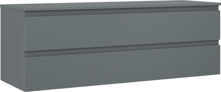 Mexen Orio bathroom cabinet with countertop 140 cm, 2 drawers, matte graphite - 91A10-14047-2-BFFC66