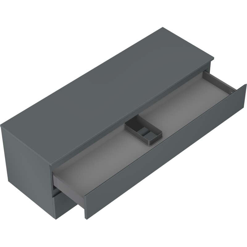 Mexen Orio bathroom cabinet under washbasin 140 cm with countertop, 2 drawers, matte graphite - 91A10-14047-2-BFFC66