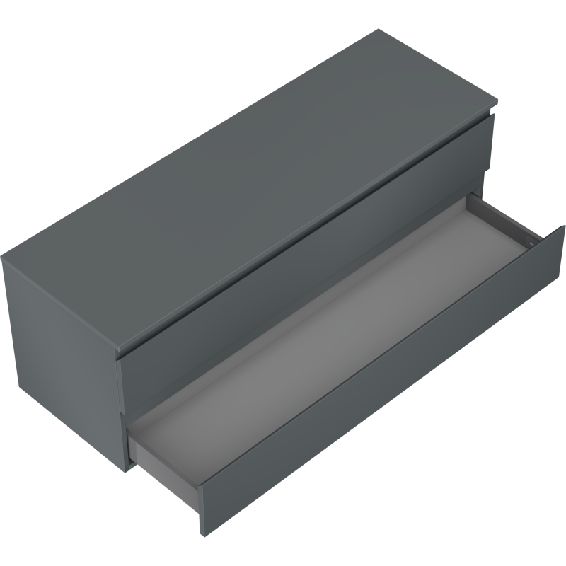 Mexen Orio bathroom cabinet under washbasin 140 cm with countertop, 2 drawers, matte graphite - 91A10-14047-2-BFFC66