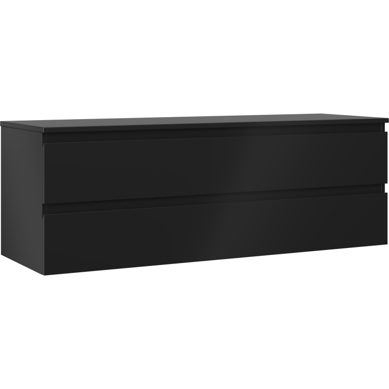 Mexen Orio bathroom cabinet under sink 140 cm with countertop, 2 drawers, black matt - 91A10-14047-2-BFFC71