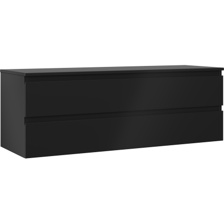 Mexen Orio bathroom cabinet under sink 140 cm with countertop, 2 drawers, black matt - 91A10-14047-2-BFFC71