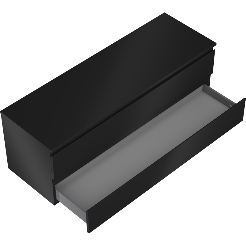 Mexen Orio bathroom cabinet under sink 140 cm with countertop, 2 drawers, black matt - 91A10-14047-2-BFFC71