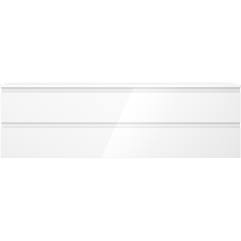 Mexen Orio bathroom cabinet for a washbasin 160 cm with countertop, 2 drawers, white gloss - 91A10-16047-2-BFFC00