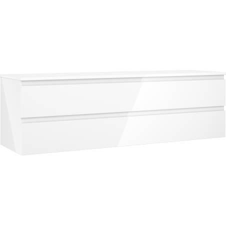 Mexen Orio bathroom cabinet under-sink 160 cm with countertop, 2 drawers, white gloss - 91A10-16047-2-BFFC00