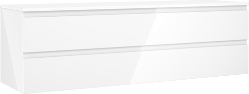Mexen Orio bathroom cabinet under-sink 160 cm with countertop, 2 drawers, white gloss - 91A10-16047-2-BFFC00