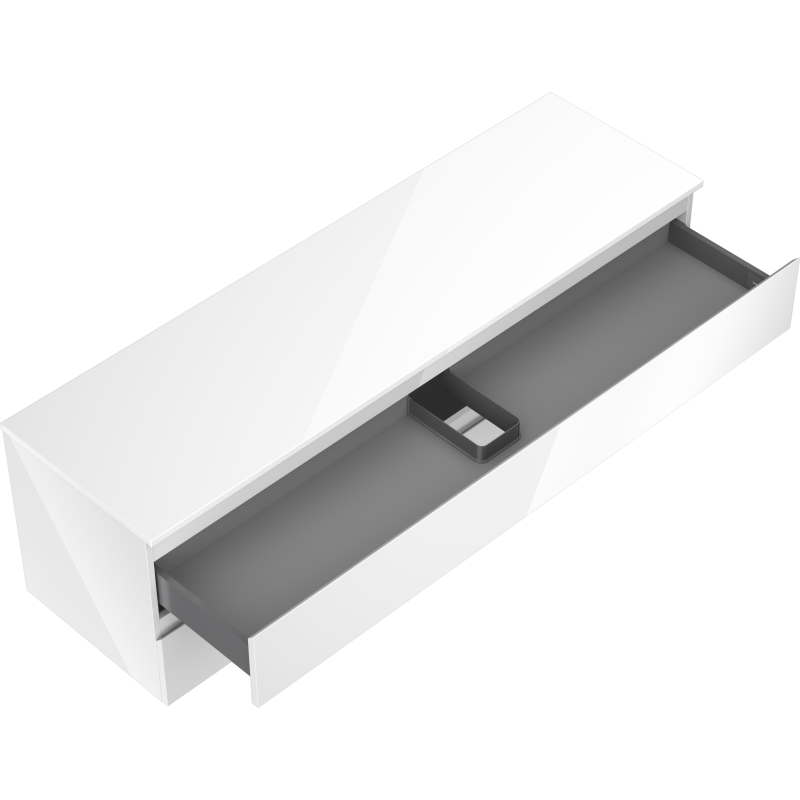 Mexen Orio bathroom cabinet for a washbasin 160 cm with countertop, 2 drawers, white gloss - 91A10-16047-2-BFFC00