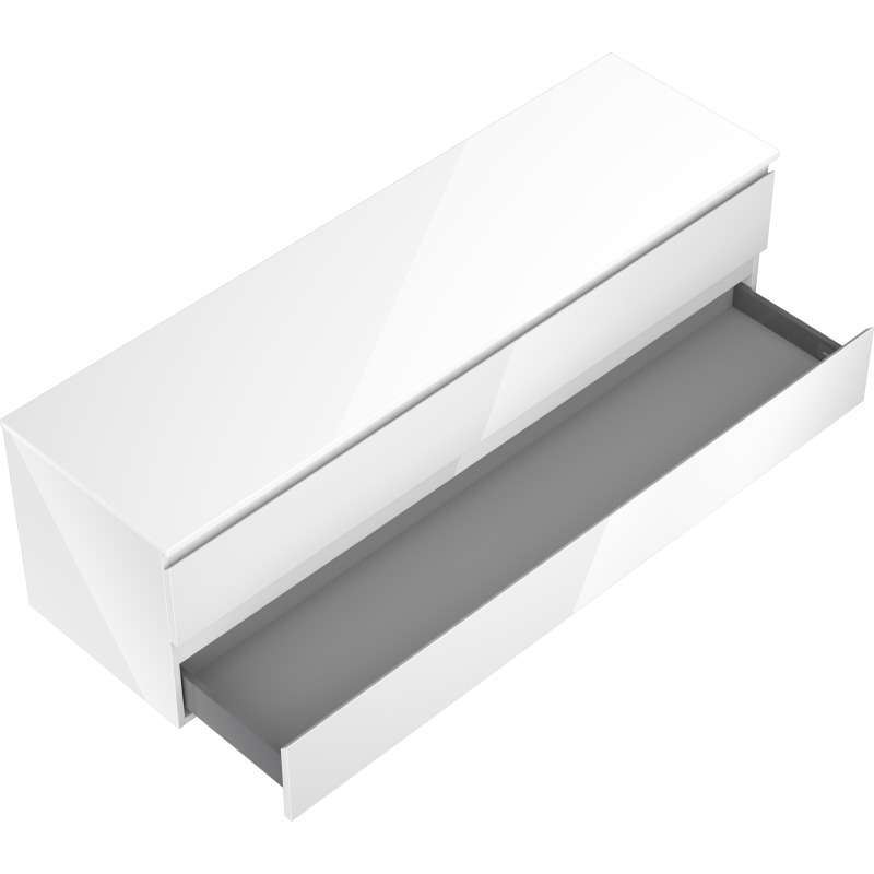 Mexen Orio bathroom cabinet for a washbasin 160 cm with countertop, 2 drawers, white gloss - 91A10-16047-2-BFFC00