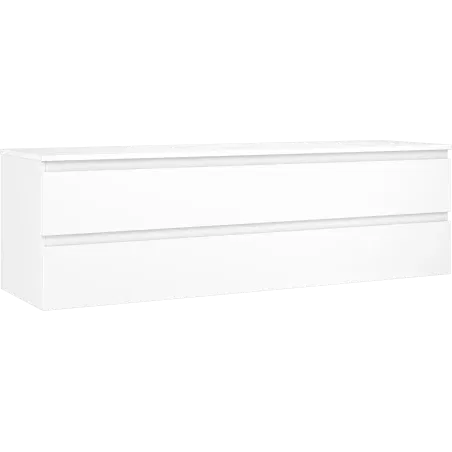 Mexen Orio 160 cm Under-Sink Bathroom Cabinet with Countertop, 2 Drawers, Matte White - 91A10-16047-2-BFFC01