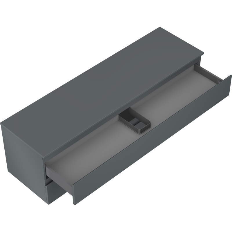 Mexen Orio bathroom cabinet under-sink 160 cm with countertop, 2 drawers, matte graphite - 91A10-16047-2-BFFC66