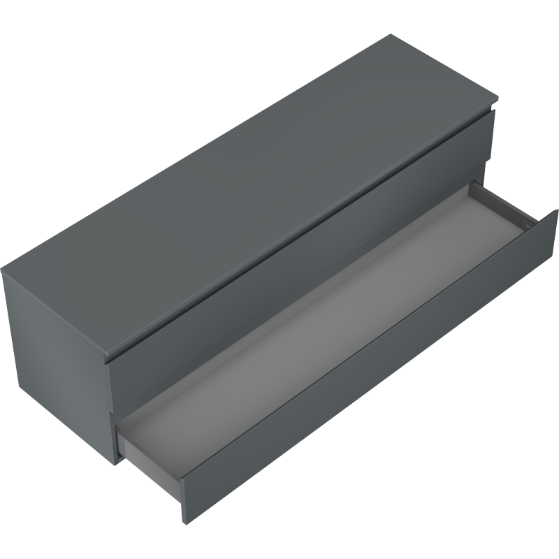 Mexen Orio bathroom cabinet under-sink 160 cm with countertop, 2 drawers, matte graphite - 91A10-16047-2-BFFC66