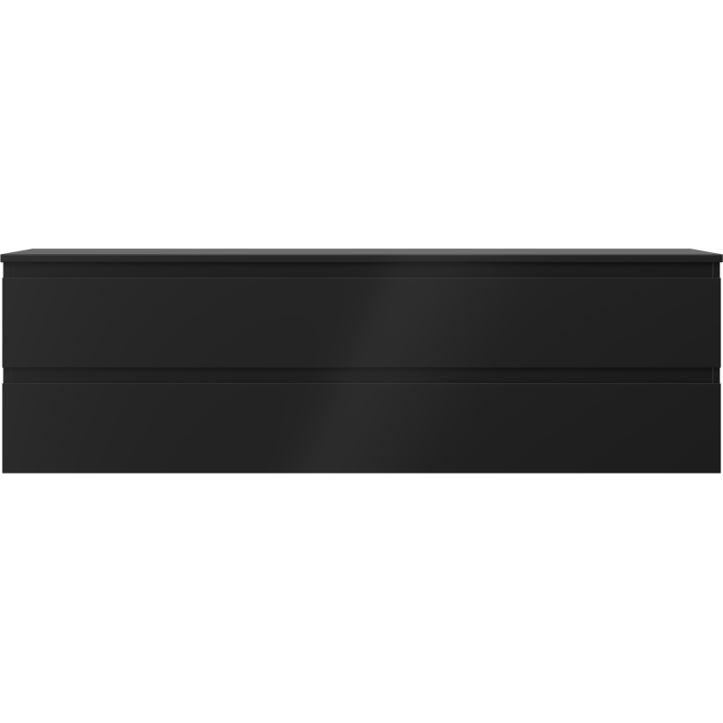 Mexen Orio bathroom cabinet under washbasin 160 cm with countertop, 2 drawers, matte black - 91A10-16047-2-BFFC71