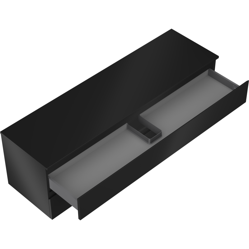 Mexen Orio bathroom cabinet under washbasin 160 cm with countertop, 2 drawers, matte black - 91A10-16047-2-BFFC71