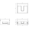 Mexen Rivel bathroom cabinet for washbasin 50 cm with countertop, 1 drawer, grooved, matte white - 91A20-05023-1-BFC01