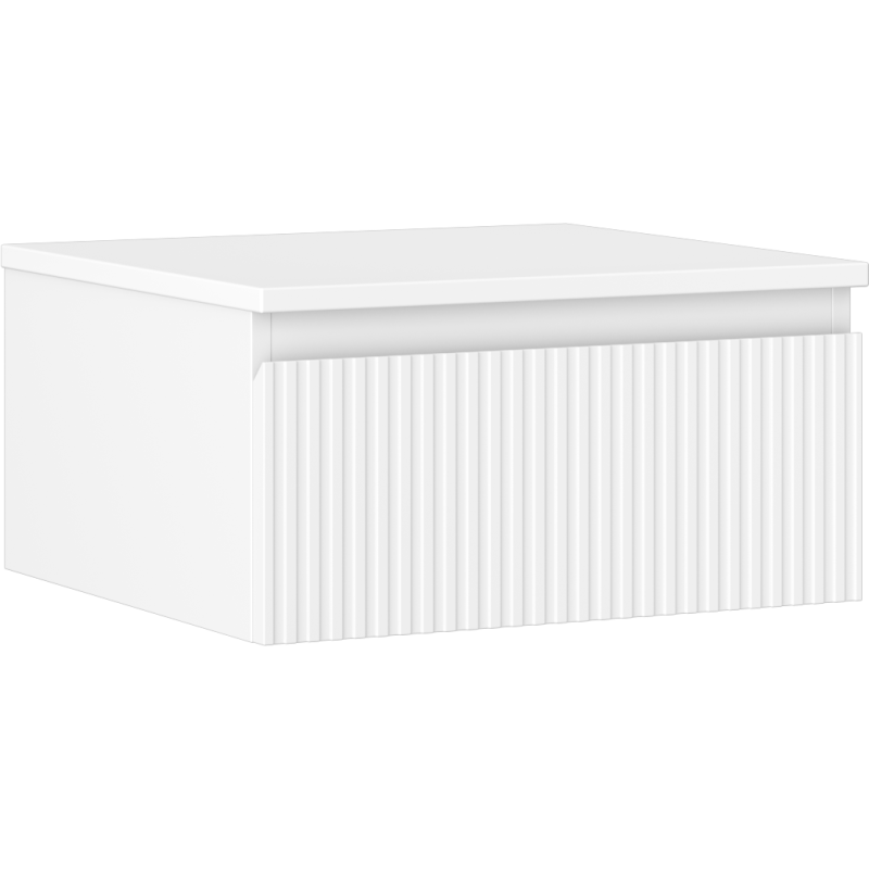 Mexen Rivel 50 cm Bathroom Cabinet with Worktop, 1 Drawer, Fluted, Matte White - 91A20-05023-1-BFC01