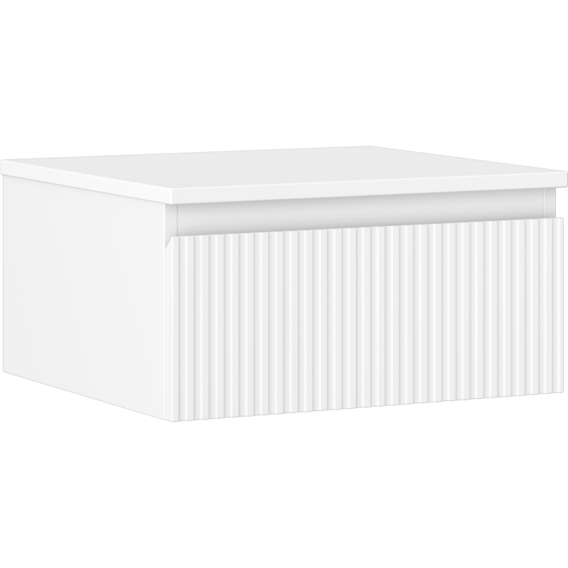 Mexen Rivel bathroom cabinet for washbasin 50 cm with countertop, 1 drawer, grooved, matte white - 91A20-05023-1-BFC01