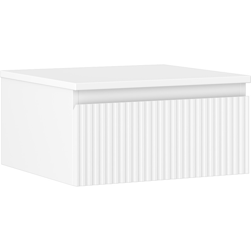 Mexen Rivel bathroom vanity cabinet 50 cm with countertop, 1 drawer, grooved, matte white - 91A20-05023-1-BFC01