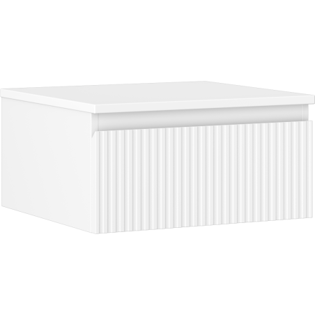 Mexen Rivel bathroom cabinet for washbasin 50 cm with countertop, 1 drawer, grooved, matte white - 91A20-05023-1-BFC01
