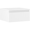 Mexen Rivel bathroom cabinet for washbasin 50 cm with countertop, 1 drawer, grooved, matte white - 91A20-05023-1-BFC01