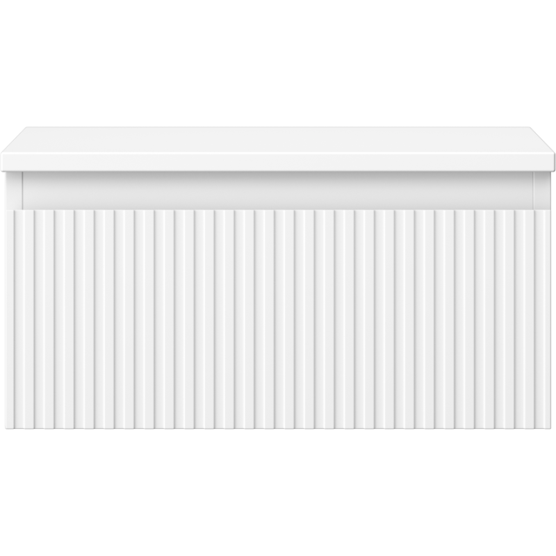 Mexen Rivel 50 cm Bathroom Cabinet with Worktop, 1 Drawer, Fluted, Matte White - 91A20-05023-1-BFC01