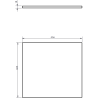 Mexen Rivel bathroom cabinet under sink 50 cm with countertop, 1 drawer, grooved, matte gray - 91A20-05023-1-BFC62