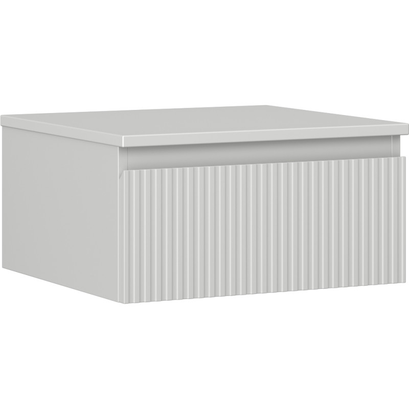Mexen Rivel bathroom cabinet under sink 50 cm with countertop, 1 drawer, grooved, matte gray - 91A20-05023-1-BFC62