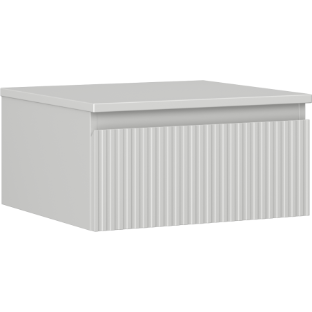 Mexen Rivel bathroom cabinet under sink 50 cm with countertop, 1 drawer, fluted, gray matte - 91A20-05023-1-BFC62