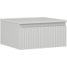 Mexen Rivel bathroom cabinet under sink 50 cm with countertop, 1 drawer, grooved, matte gray - 91A20-05023-1-BFC62