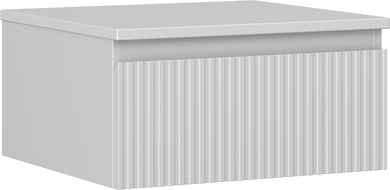 Mexen Rivel bathroom cabinet under sink 50 cm with countertop, 1 drawer, fluted, gray matte - 91A20-05023-1-BFC62