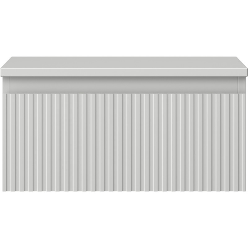 Mexen Rivel bathroom cabinet under sink 50 cm with countertop, 1 drawer, grooved, matte gray - 91A20-05023-1-BFC62